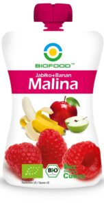 Mus malina+banan+jabłko  200 g BIO bezglutenowy BioFood