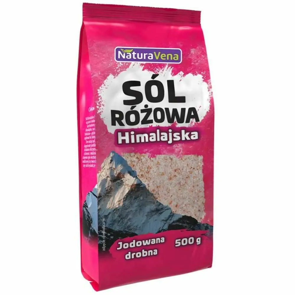 Sól himalajska różowa drobno mielona jodowana 500 g NATURAVENA