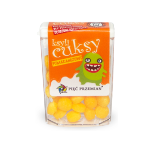 CUKIERKI Z KSYLITOLU KSYLICUKSYsmak pomarańczowy bezglutenowe 13g - PIĘĆ PRZEMIAN
