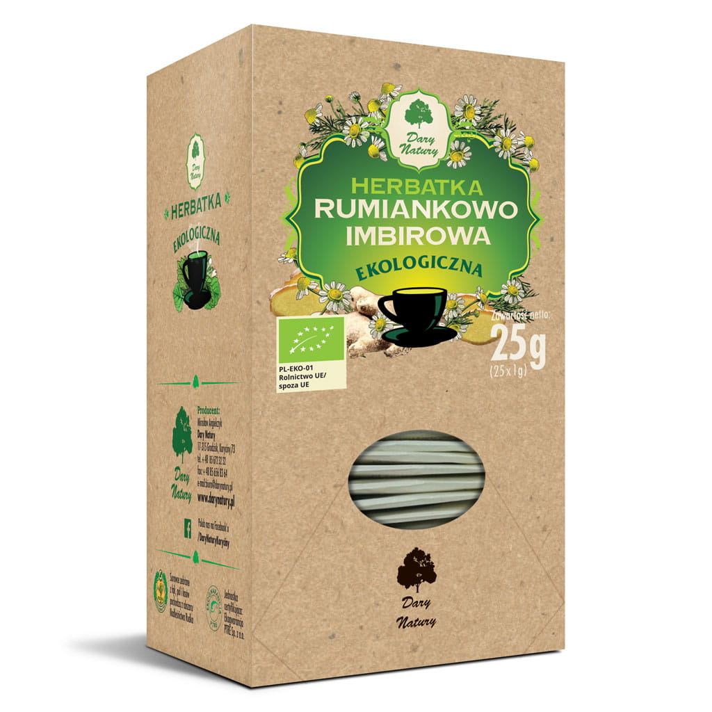 Herbata rumiankowa-imbirowa eko 25x1g Dary Natury