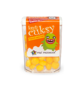 CUKIERKI Z KSYLITOLU KSYLICUKSYsmak pomarańczowy bezglutenowe 13g - PIĘĆ PRZEMIAN