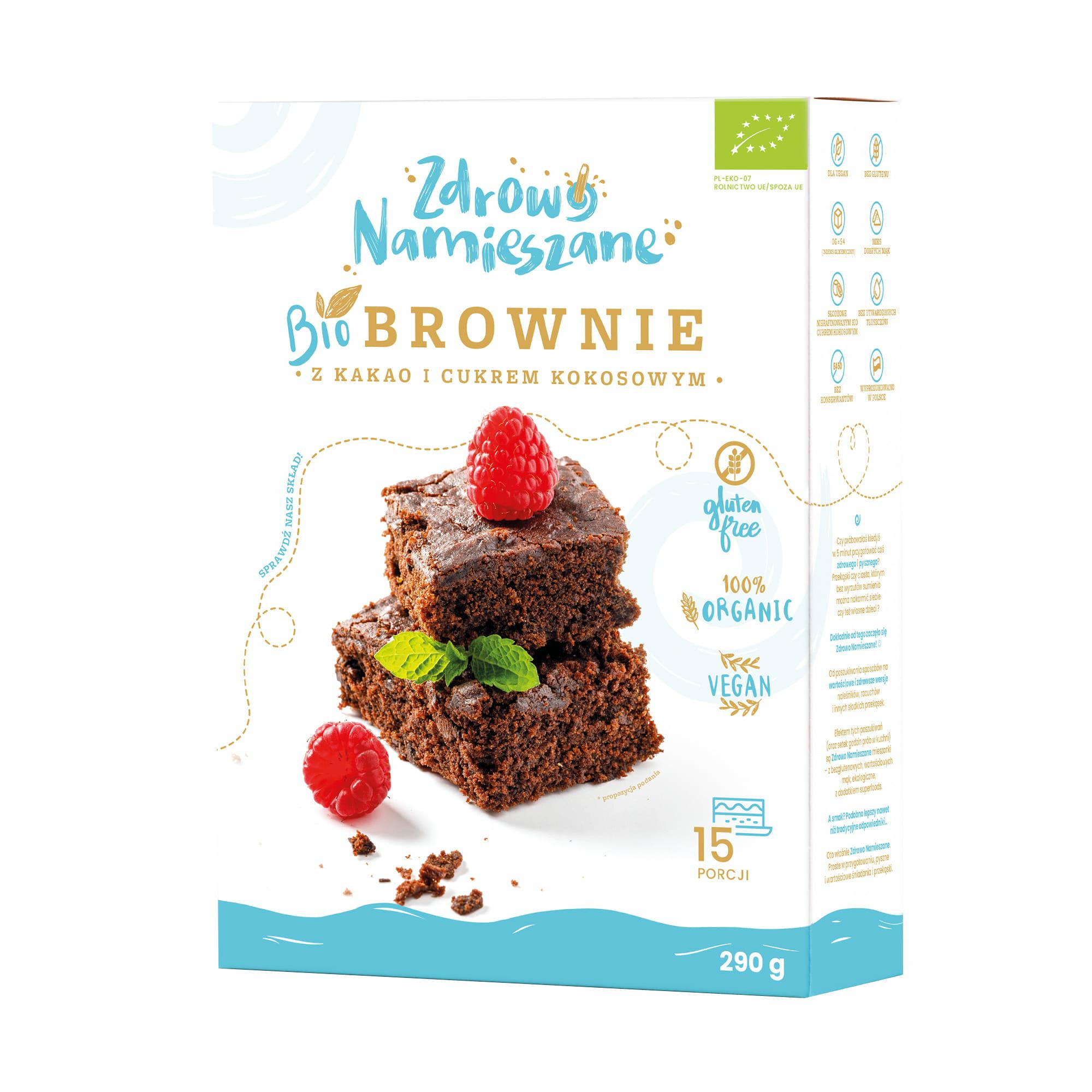 BROWNIE z kakao i cukrem kokosowym BIObezgl. 290 g ZDROWO NAMIESZANE
