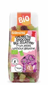 Galaretki owocowe bez żelatyny bezglutenowe BIO 100 g BIOMINKI