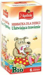 Herbatka dla dzieci Koper włoski, melisa mieta - na Trawienie BIO (20 x 1,5g) 30 g APOTHEKE, Termin 10.2024