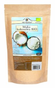 Mąka kokosowa odtłuszczona bezglutenowaBIO 500g - PIĘĆ PRZEMIAN