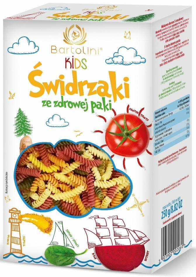 Makaron 5 smakowy dla dzieci ŚWIDRZAKI250g - BARTOLINI