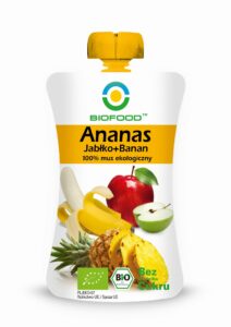 Mus ananas+banan+jabłko  120 g BIObezglutenowy BioFood