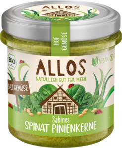 Pasta warzywna ze szpinakiem i orzeszkami piniowymi bezglutenowa BIO 135 g ALLOS