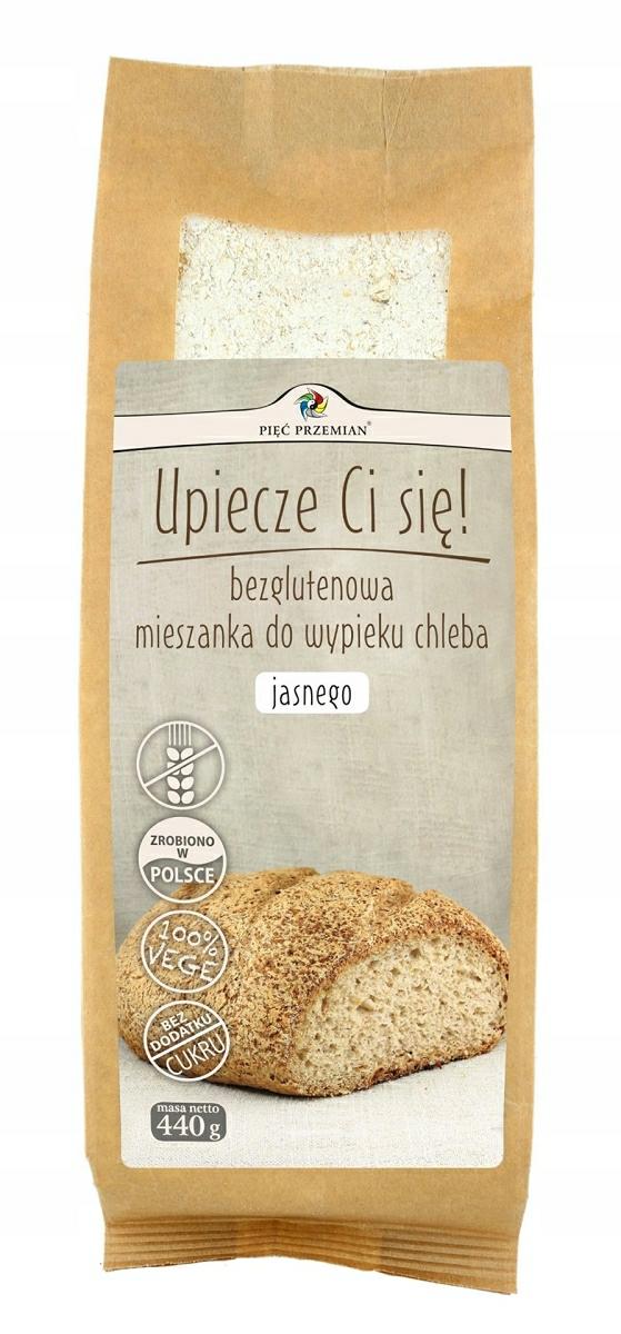 Mieszanka do wypieku chleba jasnego bez cukrów, bezglut. 440 g PięćPrzemian