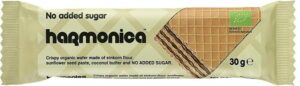 Wafelek z samopszy  z kremem mleczno-kakaowym w polewie z czekolady mlecznej bez dodatku cukrów Bio 40 g HARMONICA